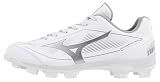 Mizuno Womens Cushionrevo Finch TPU Spike Softball Cleat, White-Silver, US Womens 9