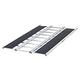 Black Ice 6'5" L Snowmobile Ramp with Wide Glides 1,500 lb. Capacity Aluminum Folding for Trucks and Trailers