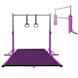 GBVUGY Foldable Gymnastics Kip Bar for Home Indoor Training,Horizontal Bar for Kids Girls Junior,Adjustable Arms from 3' - 5' Gym Equipment,1-4 Levels,300lbs Weight Capacity