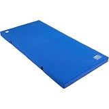 We Sell Mats 4 Inch Thick Bifolding Gymnastics Crash Landing Mat Pad, Safety for Tumbling, Back Handspring Training and Cheerleading, 4 ft x 8 ft, Blue
