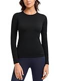 Innophra Womens 190 Merino Wool Base Layer Shirt - Hiking Outdoor Casual Long Sleeve Thermal Underwear Soft Breathable Tops Black Small
