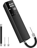 Pumteck Electric Ball Pump, Smart Air Pump Portable Fast Ball Inflation with Precise Pressure Gauge and Digital LCD Display for Football Basketball Volleyball Football (Black)