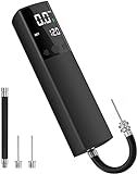 Pumteck Electric Ball Pump, Smart Air Pump Portable Fast Ball Inflation with Precise Pressure Gauge and Digital LCD Display for Football Basketball Volleyball Football (Black)