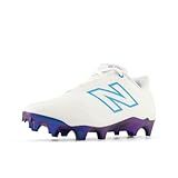 New Balance Women's BurnX4 Lacrosse Shoe, White/Black/Spice Blue, 9.5
