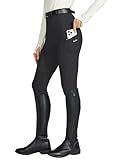 Willit Women's Horse Riding Pants Knee-Patch Equestrian Breeches Horseback Schooling Tights Zipper Pockets Black M