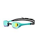ARENA Unisex Cobra Ultra Swipe Racing Swim Goggles for Adult Men Women Anti-Fog Technology Polycarbonate Hard Mirrored Lens Professional Athlete Gear, Emerald/Peacock