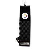 Team Golf NFL Pittsburgh Steelers Embroidered Golf Towel Embroidered Golf Towel, Checkered Scrubber Design, Embroidered Logo