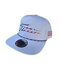 All Possibilities 369 USA Titties Gray with White Mesh Golf Hat Men Women Funny Baseball Cap Trucker Hat (US, Alpha, One Size, White with Flag)