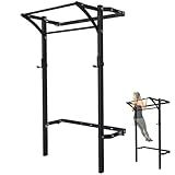 PRx Performance Murphy Foldable Squat Rack with Space-Saving Pull-Up Bar - Wall-Mounted Gym Equipment, Includes J-Cups for Barbell, Ideal for Strength Training, Bench Press and Leg Squats (Extended Pull-Up Bar)