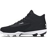 Under Armour Men's Leadoff Mid 3.0 Baseball Cleat, (001) Black/Black/White, 7, US