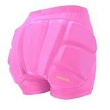 Kids Butt & Hip Padded Shorts for Skating,Youth Hip Protection Pads Figure Skating Shorts Crash Butt Pads for Tailbone & Butt (Pink, X-Small)