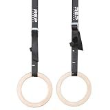 REP Fitness Wooden Gymnastic Rings 1.25” Diameter, 7.5’ Numbered Adjustable Straps, Baltic Birch Olympic Training Equipment for CrossFit, Calisthenics, Pull-Ups, Strength Workouts