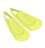 Arena Unisex Adult Comfortable Lightweight Swim Training Fins for Men and Women Silicone Short Blade Flippers Open Heel Design, Lime, 6-7