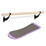 flybold Wall-Mounted Ballet Barre with Turning Board and Premium Wooden Bar - Home Workout and Dance Equipment - Rust, No Wobble - 4ft, 1.5ft Diameter - Multiple Colors