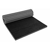 FlooringInc's Rollout Carpet Top Cheer Mat, Perfect as a Gymnastics Mat, Tumbling Mat or Portable Cheerleading Gym Mats for Home Workouts and Practice, Black, 3' x 6' x 1 3/8"