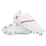 Gilbert Sidestep X20 PWR 8S Rugby Boot - White/Red