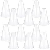 Woanger 12 Pcs Cheer Megaphone for Party Favors Sports Cheers Party Noisemaker DIY Plastic Megaphone for Sports Match Mardi Gras Outdoor Activities (White)