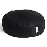 Meditation Cushion - 15" Buckwheat Pillow with Removable Cotton Cover and Carry Handle - Round Floor Cushion for Yoga, Meditation, Pilates, and Floor Sitting - Meditation Pillow by Cuvered