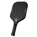 Pickleball Paddle,Pickleball Paddles-3K Raw Carbon Fiber Textured Surface with Great Grit & Spin,T700 Carbon Fiber Racket with Excellent Power,Control & Balance,USAPA Approved(Black-16mm)