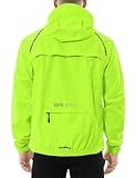 baleaf Mens Rain Jacket Waterproof Raincoat Windbreaker Running Cycling Gear Golf Jackets Hood Lightweight Reflective Yellow L