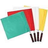 Sports Referee Flags 4pcs Events Referee Flags Sponge Handle for Soccer Volleyball Football Track Match Mixed Color