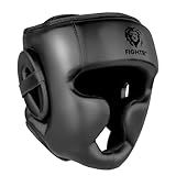 FIGHTR® Boxing Headgear with Best fit | Boxing Helmet Guard for Sparring | Adjustable Size for Boxing, MMA, Muay Thai, Kickboxing & Martial Art (All Black, S/M)