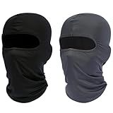 ROXUN Ski Mask Balaclava Shiesty, 2 Pack Neck Gaiter Motorcycle UV Protector Cooling for Men/Women Black+Dark Gray