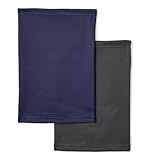 Amazon Essentials Men's Microfleece Neck Warmer Gaiter, Pack of 2, Navy/Grey, One Size
