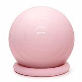 YOTTOY Exercise Ball Chair with Base,Yoga Ball Chair for Home Office Desk, Stability Ball & Fitness Ball Seat with Pump (Pink, 23-26ines(58-65cm))