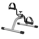 RYGEO Pedal Exerciser Mini Exercise Bike for Leg and Arm Recovery Exercise Lightweight and Portable Floor Bike(Silver)