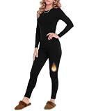 GAYHAY Thermal Underwear for Women - Fleece Lined Leggings & Top, Black, M
