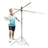 Badminton Swing Trainer Stand - Adjustable Height Solo Badminton Training Tool for Swing Path Correction, Shuttlecock Return & Home Stroke Muscle Memory Practice