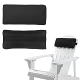 Rasugarlary Chaise Lounge Head Pillow, 2 Pack Outdoor Patio Pillows with Adjustable Strap, Lounge Head Resting Pillow for Recliner Beach Pool Lounger Office Chair(Black,Water Resistant)