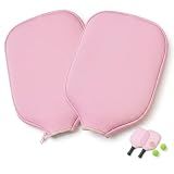 Zyndraia 2PCS Pickleball Paddle Covers, Pickleball Racket Sleeve Storage Bag, Universal Case Size Fits for Most Standard Pickleball Paddles (pink)