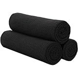 Vnoss Microfiber Gym Towels for Working Out, Quickly Dry Yoga Towels for Men & Women Tennis, 16 Inch x 27 Inch, 3Pack - 16 * 27Inch, Black