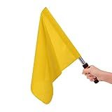 Sports Referee Flag with Metal Pole Foam Red Stainless Steel Hand Signal Flag Track and Field Sports Training Athletic Competition Flags for Soccer Volleyball Football Linesman Command Flags