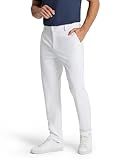 SNOWTEN Mens Golf Pants Classic Fit Stretch Work Dress Pants 30" Quick Dry Lightweight Casual Comfy Pants with Pockets White 32w × 30L