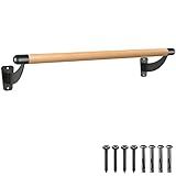 SELEWARE Ballet Barre for Drywall Stud & Concrete Wall Mount Wood Ballet Bar Dance Bar Traditional Ballet Barre System for Home Barre Movements Body Stretch 1.5 inch Dia 4.3 ft Long