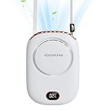 AOCOOLFAN Portable Neck Fan, Mini Small Personal Handheld Fan USB Rechargeable 3 Speed for Girls Boys Woman Eyelash Travel Home Office Outdoor (White)