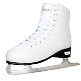 Nattork White Figure Skates Excellence Stainless Steel Blades Ice Figure Skating with Enhanced Support Strength Performance and Ultimate Comfort for Boys and Girls