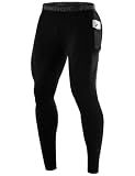 Roadbox Men's Compression Pants Pockets Running Tights Workout Leggings
