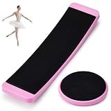 Motionchic 2 Pcs Portable Turning Board Figure Ice Skating Spinner for Ballet Dancers Ice Skaters Gymnasts Cheerleaders Training Improving Balance Pirouette Equipment (Pink)