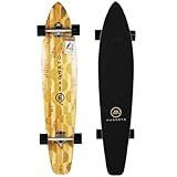 Magneto 44-Inch Kicktail Cruiser Longboard - Bamboo & Maple Deck Bamboo Longboard - 70mm Urethane Wheels Cruiser Skateboard - Complete Skateboard - 44 in x 9 in, Earth Tones, Unisex Teen/Adult