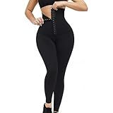 Cmipeob Leggings for Women Tummy Control Shapewear Butt Lifting High Waisted Workout Leggings Compression Waist Cincher Shapewear with Yoga Running Gym Postpartum Hip Enhancer Pants Black Medium