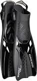 Cressi Tonga Short Adjustable Open Heel Fins, Black, L/XL