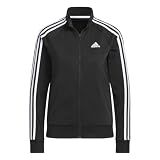 adidas womens Warm-up Tricot Slim 3-stripes Track Jacket Black Large