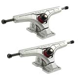 Arsenal Longboard Trucks, 180mm 50°, Flippable Hanger, Silver, Set of 2