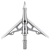 AOULGKA 6 Pack Broadheads 100 Grain or 125 Grain Mechanical Broadheads 2 Blade 2" Cutting Dia Archery Broadheads Compound Bows and Crossbows Hunting (100 Grain)
