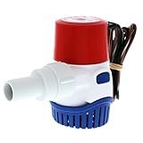 Rule 12V Automatic Bilge Pump - Fully Submersible - 500GPH Output - Easy Clean Strainer - Low Power Use - Check Valve & Thermal Cut-Off - Ideal for Boats -107mm x 64mm x 74mm