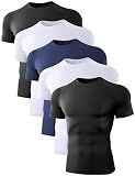 Dalavch 1/4/5 Pack Men's Compression Workout Short Sleeve/Sleeveless Shirts